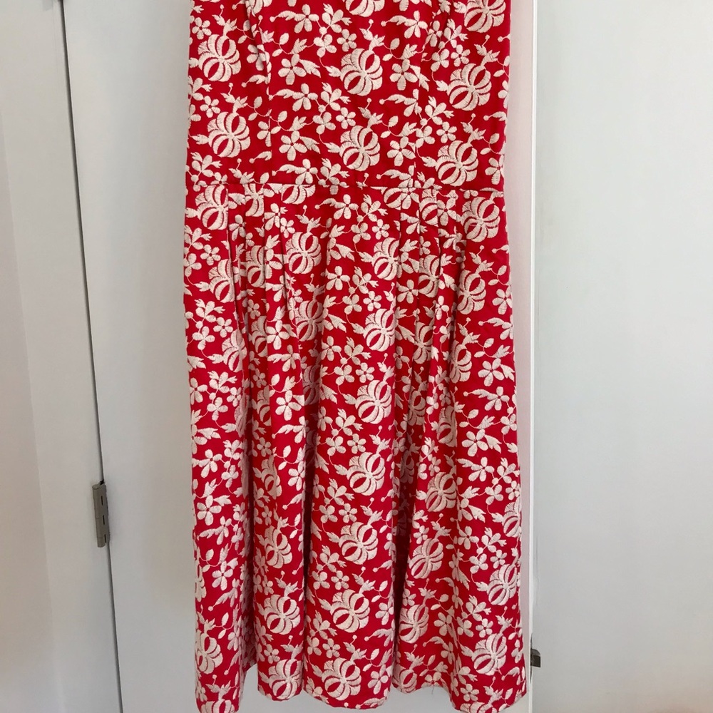 🌺 Betsy Johnson Red Embroidered Flower Dress - Picture 13 of 14